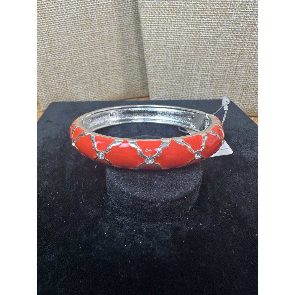 Sequin Nordstrom Multicolor Silver Tone Statement Enamel Bangle Bracelet #4